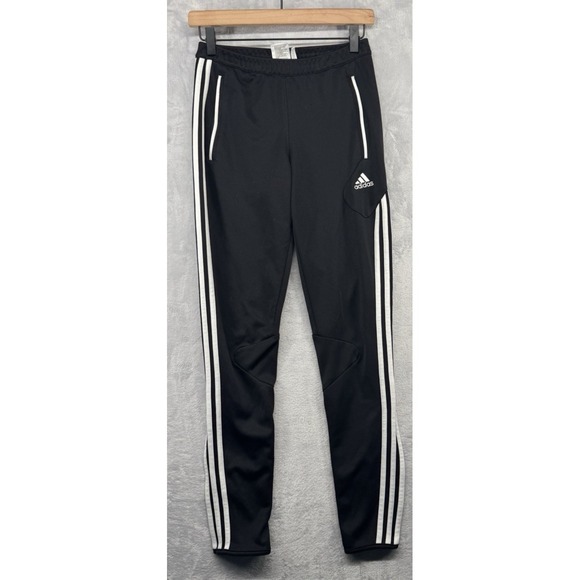 adidas Pants - Adidas ClimaLite Black Track Pants White 3-Stripe Women's SIze XS